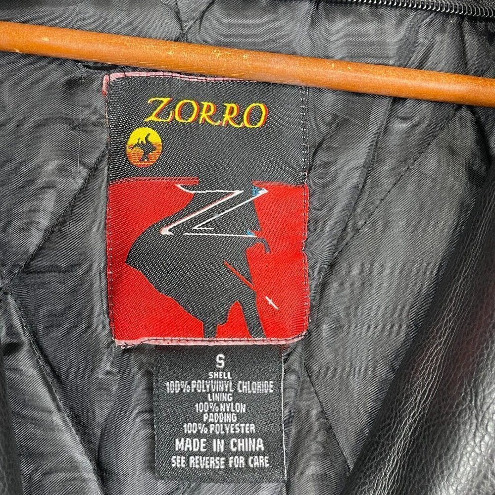 Vtg USA Jacket Mens Small Black Flag Big Letter Spellout *Read - Picture 4 of 16